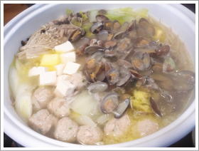 手羽とあさりの塩バター鍋